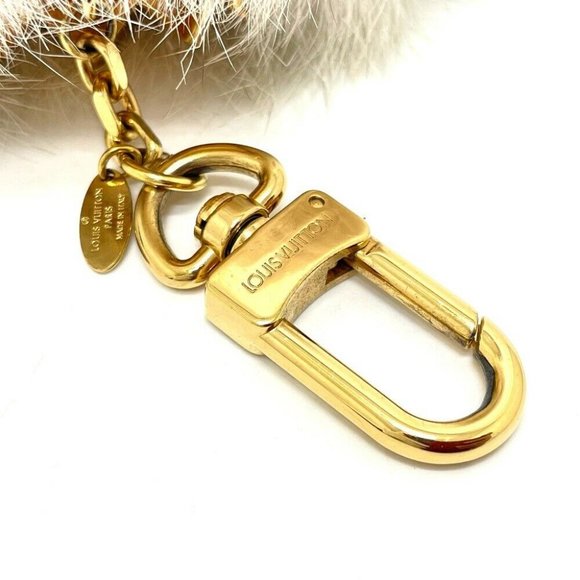 Authentic LOUIS VUITTON M67371 Key Holder Fuzzy bubble Bag Charm Pink fur / Meta - Picture 7 of 8